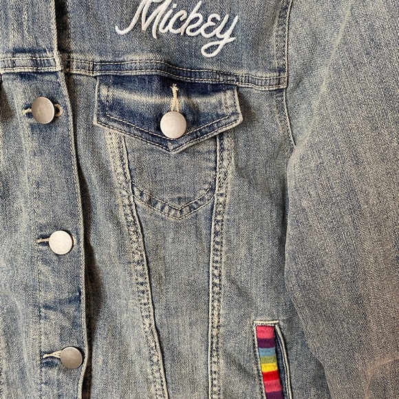Torrid Disney Rainbow Mickey Mouse Jean Jacket Size 1 (14/16) - Picture 8 of 9